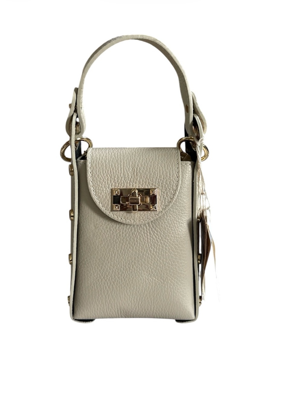 Anna Paola Mini Pebbled LeatherTop-Handle Bag